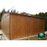Garaże Blaszane 6x5 Orzech SZEROKI PANEL Drewnopodobne